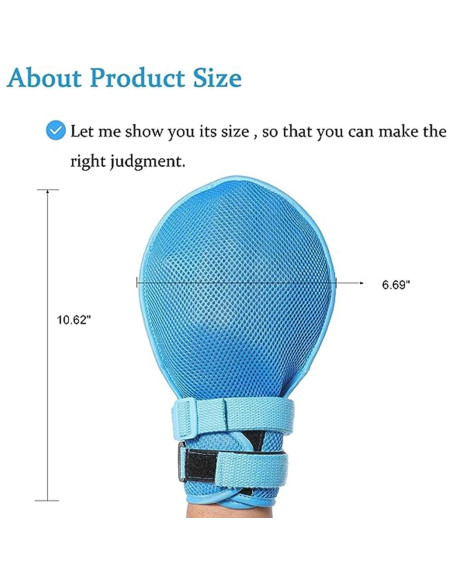 Guantes de Restricción para Demencia Fanwer - 2 Piezas, Mitones de Seguridad Transpirables