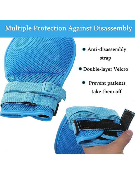 Guantes de Restricción para Demencia Fanwer - 2 Piezas, Mitones de Seguridad Transpirables