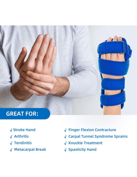 Férula de Mano en Reposo Fanwer Grande Izquierda para Recuperación