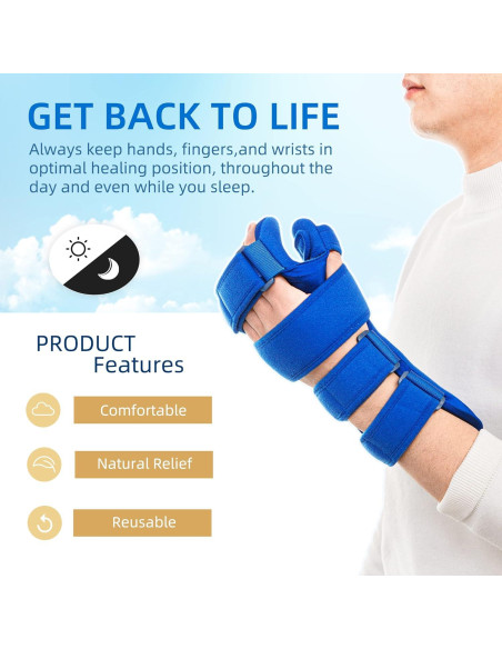 Férula de Mano en Reposo Fanwer Grande Izquierda para Recuperación