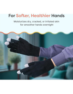 Guantes Hidratantes ZenToes para Manos Secas - Grande, Algodón Negro 2