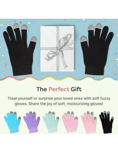 Guantes Hidratantes ZenToes para Manos Secas - Grande, Algodón Negro