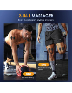 Unidad TENS Estimulador Muscular Symass SM9592, 24 Modos, 10 Almohadillas 2