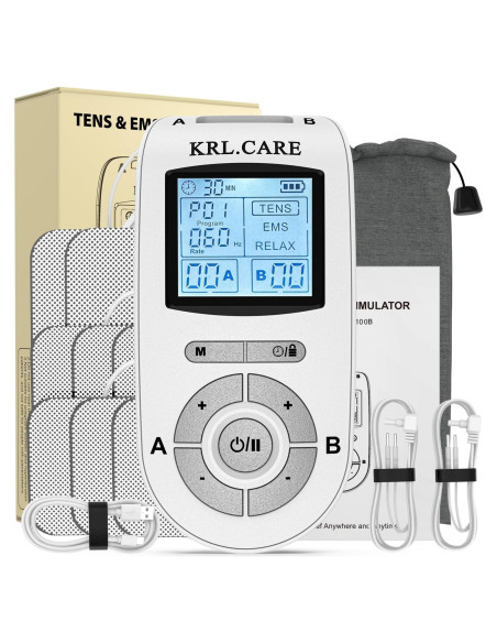 Unidad TENS EMS KRL.CARE Doble Canal 40 Intensidades Masajeador