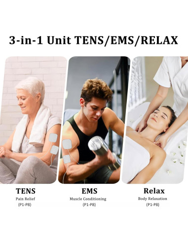 Unidad TENS EMS KRL.CARE Doble Canal 40 Intensidades Masajeador