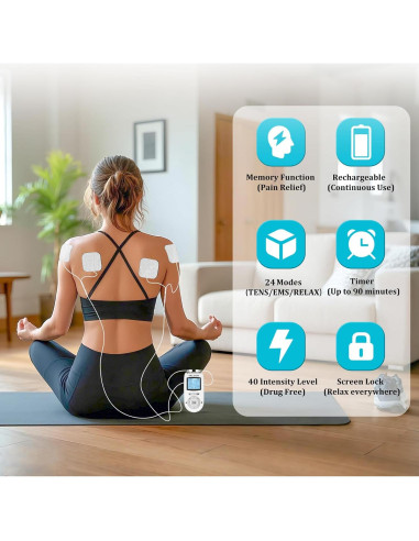 Unidad TENS EMS KRL.CARE Doble Canal 40 Intensidades Masajeador