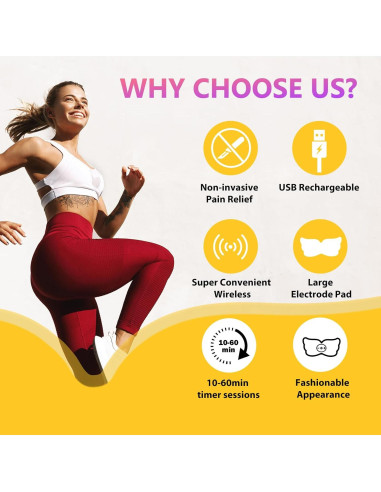 Estimulador TENS Easy@Home EHE019 Inalámbrico 6 Modos 20 Intensidades
