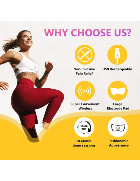 Estimulador TENS Easy@Home EHE019 Inalámbrico 6 Modos 20 Intensidades