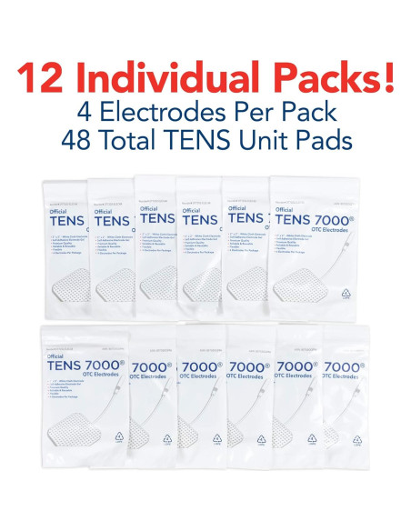 Almohadillas Electrodos TENS 7000 - Paquete de 48, 5x5 cm