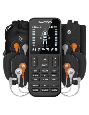 Estimulador Muscular TENS AVCOO 4 Canales 24 Modos Alivio Dolor