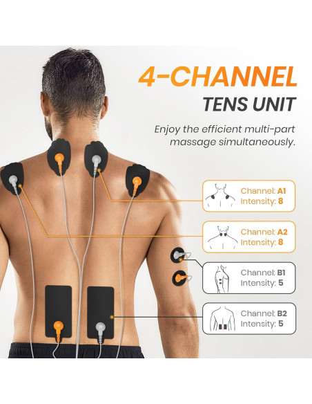 Estimulador Muscular TENS AVCOO 4 Canales 24 Modos Alivio Dolor