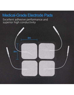 Almohadillas Electrodos TENS LotFancy 80PCS 5x5cm Reutilizables 2