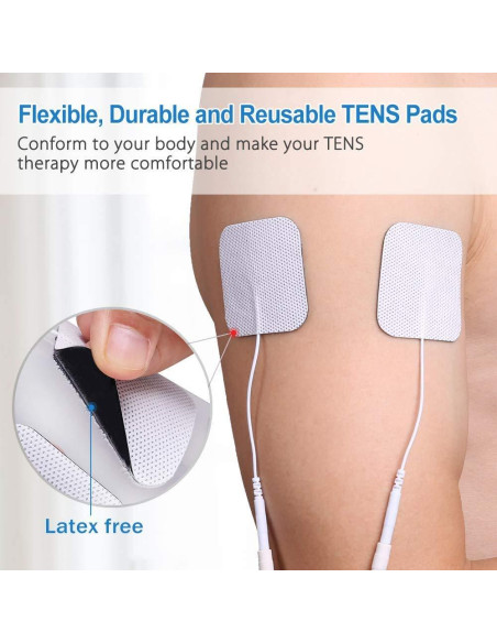 Almohadillas Electrodos TENS LotFancy 80PCS 5x5cm Reutilizables