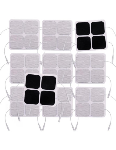 Almohadillas Electrodos TENS LotFancy 80PCS 5x5cm Reutilizables