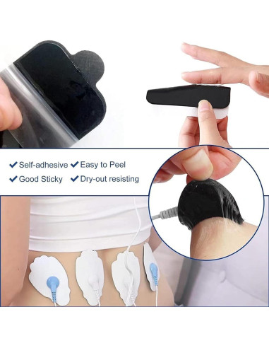 40 Almohadillas Electrodos TENS EMS Foxpeed Reutilizables 30 Veces