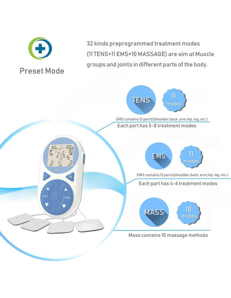 Estimulador Muscular TENS EMS Ulaif 2020 Portátil 32 Modos