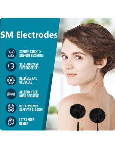 PADS DE ELECTRODOS TENS Anrlafie 20 Pcs Reutilizables 2x2" 2