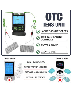 Masajeador TENS Ultima OTC - Estimulador Muscular Eléctrico Blanco 2