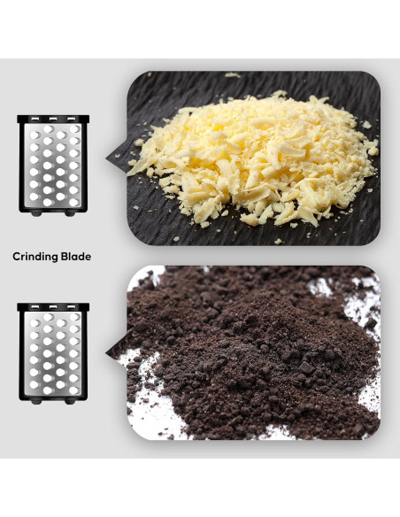 Rallador de Queso Eléctrico VVAKAM 300W 5 Cuchillas Negro