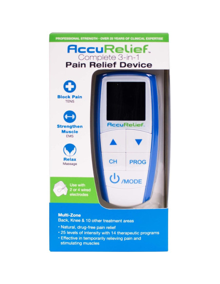 AccuRelief 3-en-1 TENS EMS Masajeador Alivio Dolor