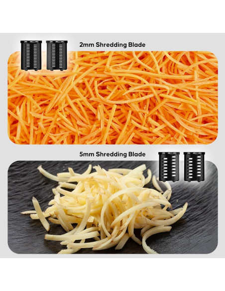 Rallador de Queso Eléctrico VVAKAM 300W 5 Cuchillas Negro