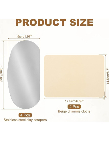 Kit de Herramientas de Cerámica YOKIVE 4 Piezas Acero Inoxidable