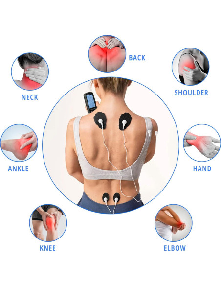 Estimulador Muscular TENS HEXTOR con 4 Canales y 24 Modos