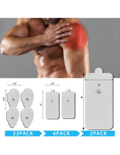 PADS de Reemplazo TENS MELEDE 40 Pcs Electrodos 3.5mm 2