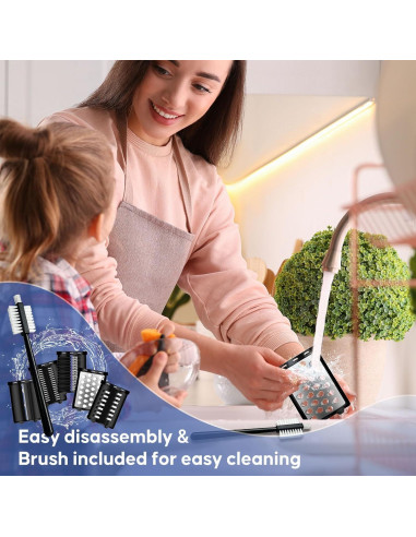 Rallador de Queso Eléctrico VVAKAM 300W 5 Cuchillas Negro