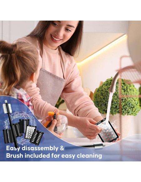 Rallador de Queso Eléctrico VVAKAM 300W 5 Cuchillas Negro