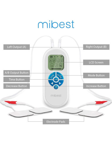 Masajeador TENS MIBEST Portátil - Estimulador Muscular EMS