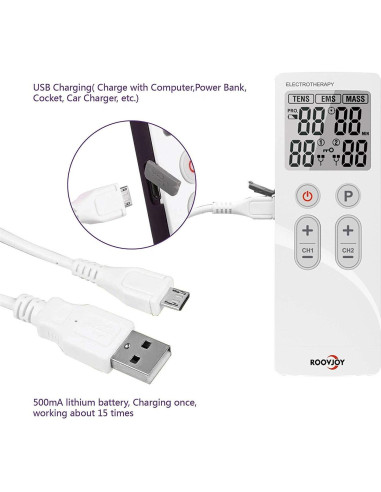Masajeador de Pulso Ulaif TENS 22 Modos Portátil Alivio Dolor