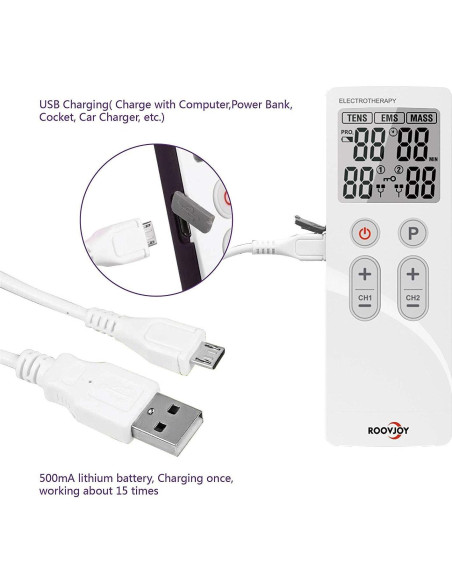 Masajeador de Pulso Ulaif TENS 22 Modos Portátil Alivio Dolor