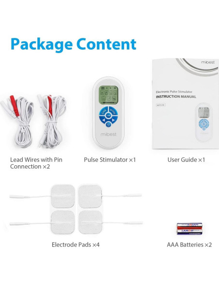 Masajeador TENS MIBEST Portátil - Estimulador Muscular EMS