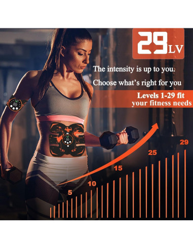 Cinturón de Fitness Erysin Estimulador Muscular 29 Niveles