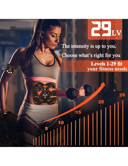 Cinturón de Fitness Erysin Estimulador Muscular 29 Niveles