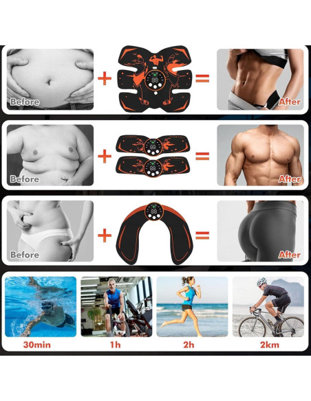 Cinturón de Fitness Erysin Estimulador Muscular 29 Niveles