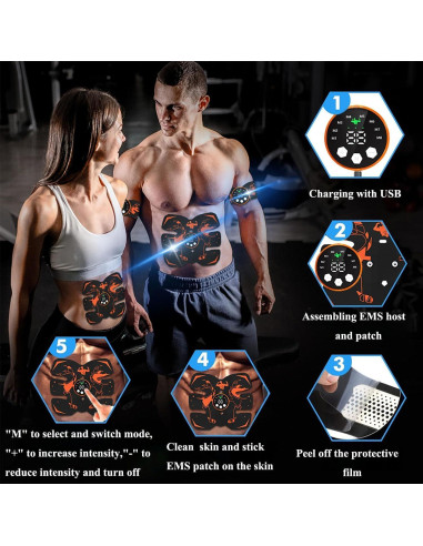 Cinturón de Fitness Erysin Estimulador Muscular 29 Niveles