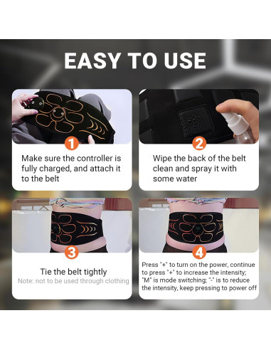 Estimulador de Abdominales Innocareer EMS 10 Modos 30 Niveles