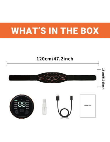 Estimulador de Abdominales Innocareer EMS 10 Modos 30 Niveles