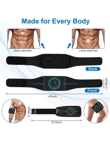 Estimulador Muscular KETAN para Abdomen y Extremidades - Paquete de 3