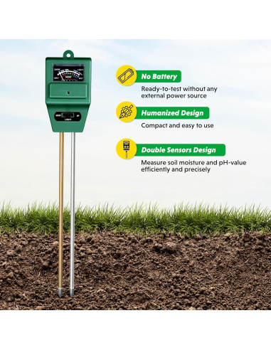 Kit de Medidores de Suelo 3-en-1 iPower - 4 Paquete