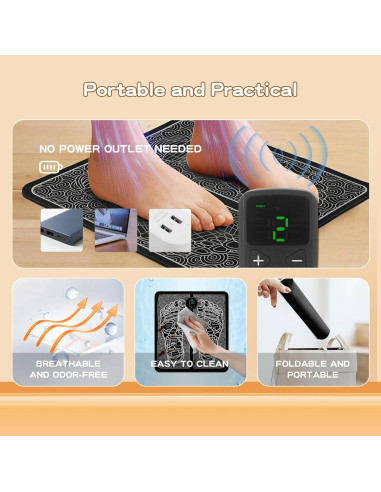 Masajeador de pies MHD TENS portátil para alivio de dolor