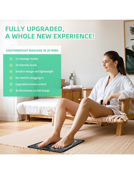 Masajeador de pies MHD TENS MH-1085, 12 Programas, Portátil