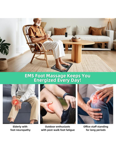Masajeador de pies MHD TENS MH-1085, 12 Programas, Portátil