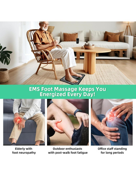 Masajeador de pies MHD TENS MH-1085, 12 Programas, Portátil