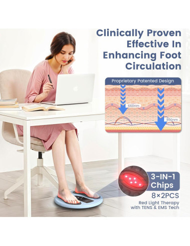 Masajeador de Pies EMS Y.C-Toget con Luz Roja y TENS