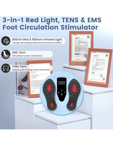 Masajeador de Pies EMS Y.C-Toget con Luz Roja y TENS