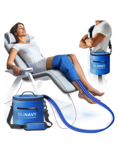 Máquina de Terapia Fría BilinavyNew para Rodilla, Portátil, Azul