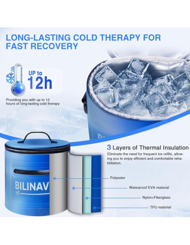 Máquina de Terapia Fría BilinavyNew para Rodilla, Portátil, Azul